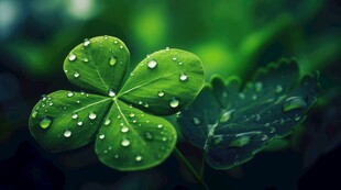 明媚清晨四叶草叶子草地图