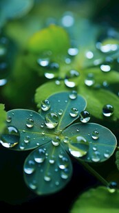 明媚清晨四叶草叶子草地图