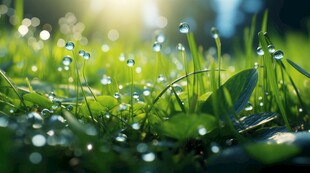 明媚清晨四叶草叶子草地图