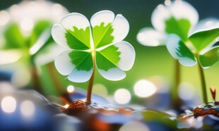 明媚清晨四叶草叶子草地图