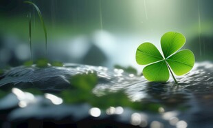 明媚清晨四叶草叶子草地图