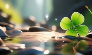 明媚清晨四叶草叶子草地图