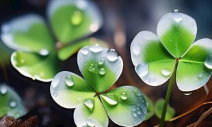 明媚清晨四叶草叶子草地图