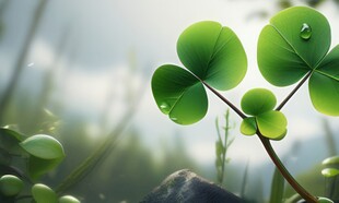 明媚清晨四叶草叶子草地图