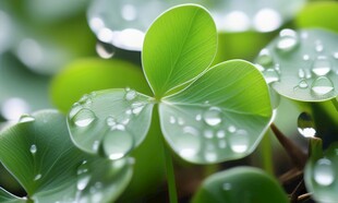 明媚清晨四叶草叶子草地图