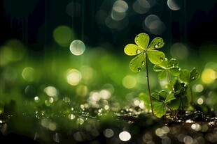 明媚清晨四叶草叶子草地图