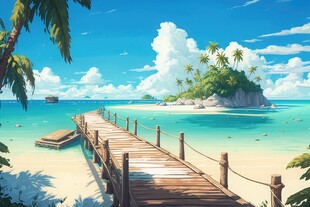 海面彩云彩霞风景