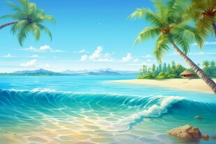 海面彩云彩霞风景