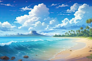 海面彩云彩霞风景