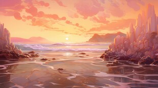 海面彩云彩霞风景