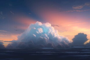 海面彩云彩霞风景