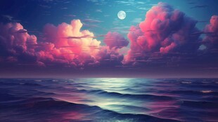 海面彩云彩霞风景