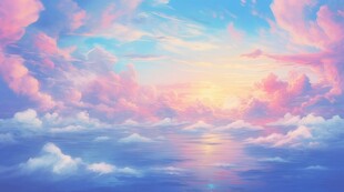 海面彩云彩霞风景