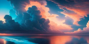 海面彩云彩霞风景