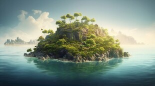 世外桃源海景隐秘海岛场景图