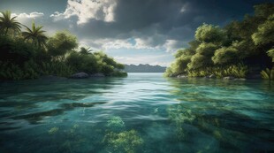 世外桃源海景隐秘海岛场景图