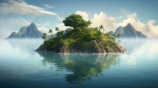 世外桃源海景隐秘海岛场景图