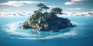 世外桃源海景隐秘海岛场景图