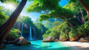 世外桃源海景隐秘海岛场景图