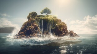 世外桃源海景隐秘海岛场景图