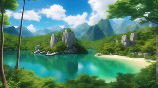 世外桃源海景隐秘海岛场景图