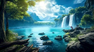 世外桃源海景隐秘海岛场景图