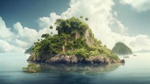 世外桃源海景隐秘海岛场景图