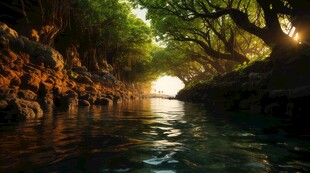 世外桃源海景隐秘海岛场景图