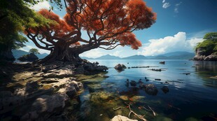 世外桃源海景隐秘海岛场景图