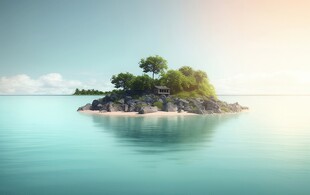 世外桃源海景隐秘海岛场景图