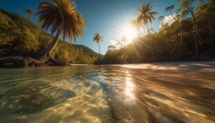 世外桃源海景隐秘海岛场景图