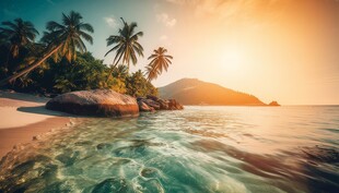 世外桃源海景隐秘海岛场景图