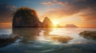 世外桃源海景隐秘海岛场景图