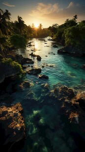 世外桃源海景隐秘海岛场景图