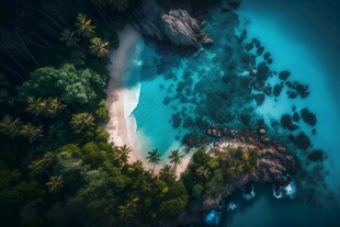 世外桃源海景隐秘海岛场景图