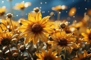 阳光下向日葵秋季丰收场景