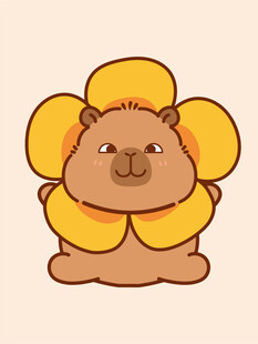 卡通水豚 卡皮巴拉 水豚插画 