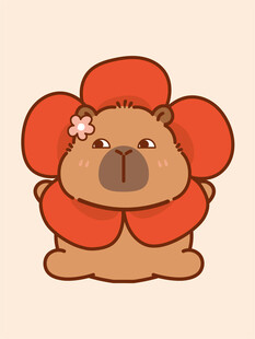 卡通水豚 卡皮巴拉 水豚插画 