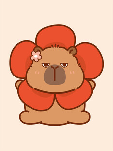 卡通水豚 卡皮巴拉 水豚插画 