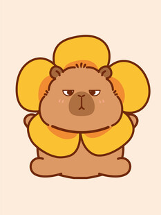 卡通水豚 卡皮巴拉 水豚插画 