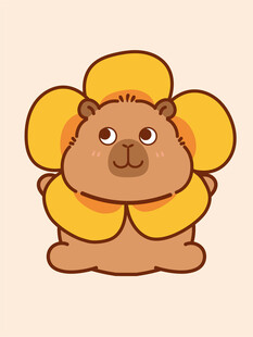 卡通水豚 卡皮巴拉 水豚插画 