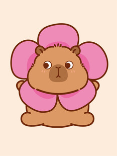 卡通水豚 卡皮巴拉 水豚插画 