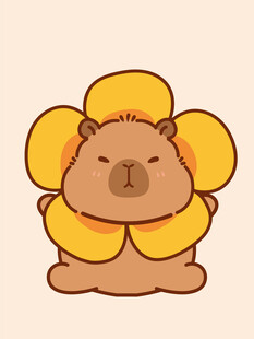 卡通水豚 卡皮巴拉 水豚插画 