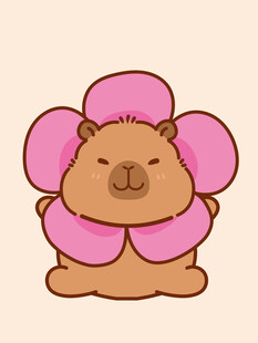 卡通水豚 卡皮巴拉 水豚插画 