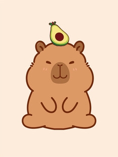 卡通水豚 卡皮巴拉 水豚插画 