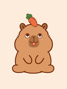 卡通水豚 卡皮巴拉 水豚插画 