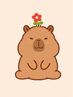 卡通水豚 卡皮巴拉 水豚插画 