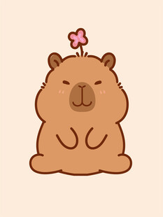 卡通水豚 卡皮巴拉 水豚插画 