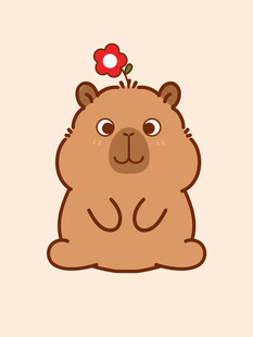 卡通水豚 卡皮巴拉 水豚插画 