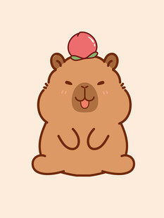 卡通水豚 卡皮巴拉 水豚插画 